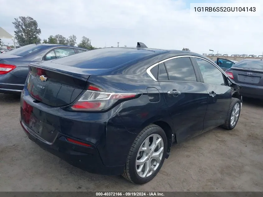 2016 Chevrolet Volt Premier VIN: 1G1RB6S52GU104143 Lot: 40372166