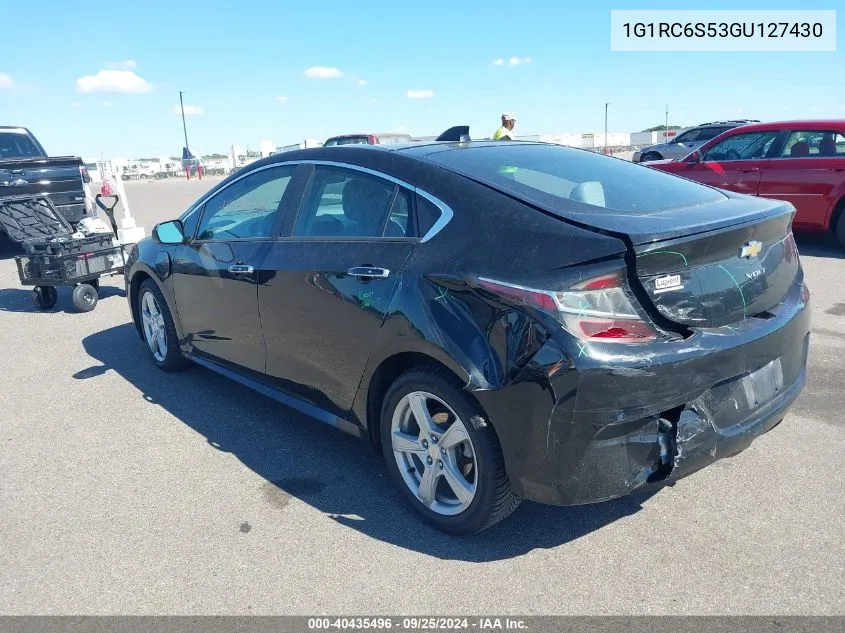 2016 Chevrolet Volt Lt VIN: 1G1RC6S53GU127430 Lot: 40435496