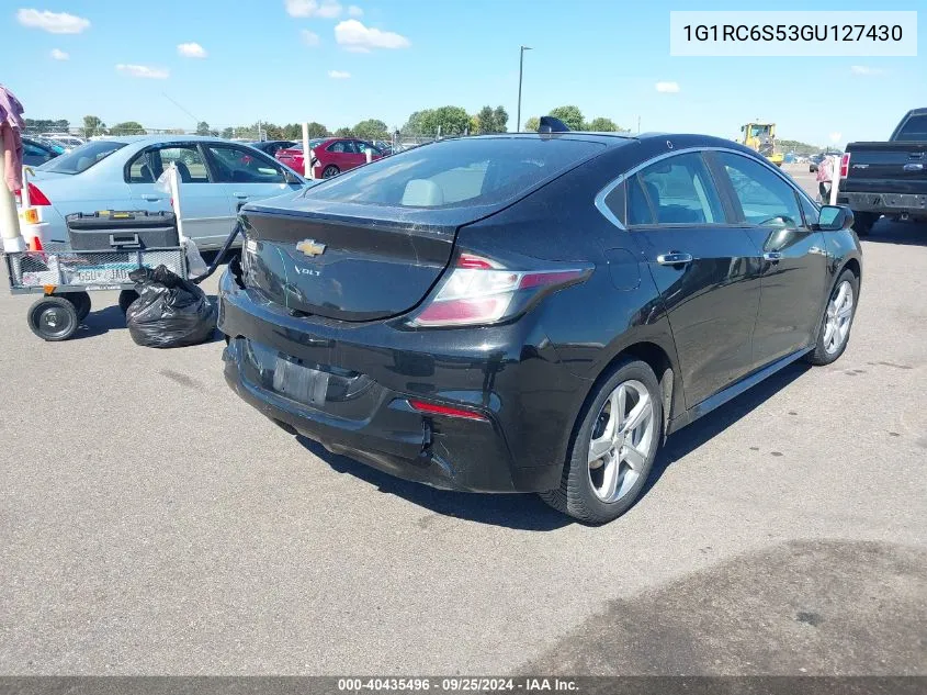 2016 Chevrolet Volt Lt VIN: 1G1RC6S53GU127430 Lot: 40435496