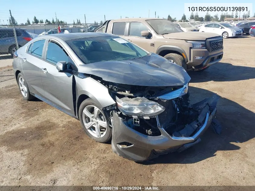 2016 Chevrolet Volt Lt VIN: 1G1RC6S50GU139891 Lot: 40690716