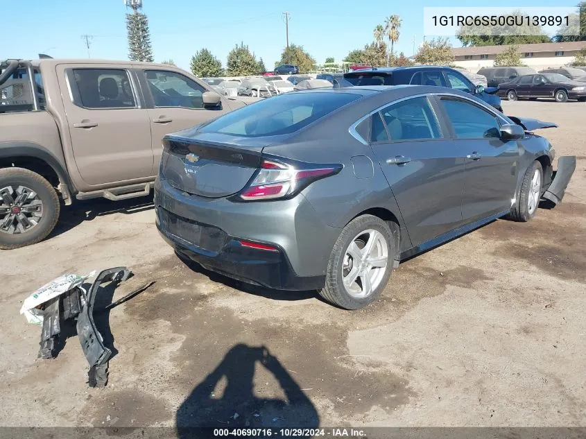 2016 Chevrolet Volt Lt VIN: 1G1RC6S50GU139891 Lot: 40690716