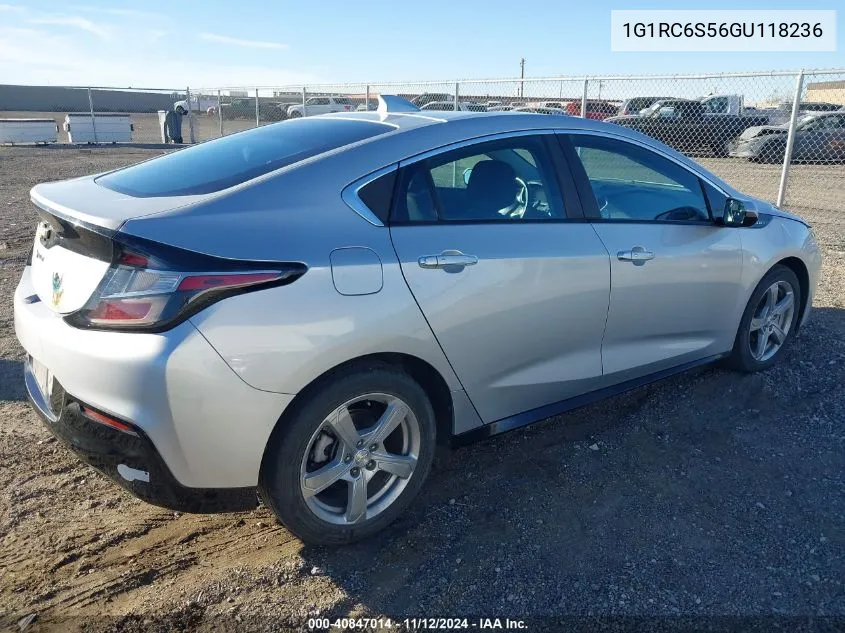 2016 Chevrolet Volt Lt VIN: 1G1RC6S56GU118236 Lot: 40847014