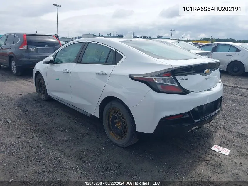 1G1RA6S54HU202191 2017 Chevrolet Volt Lt