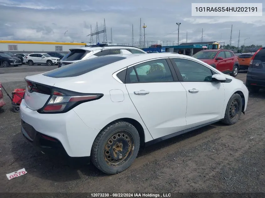 1G1RA6S54HU202191 2017 Chevrolet Volt Lt