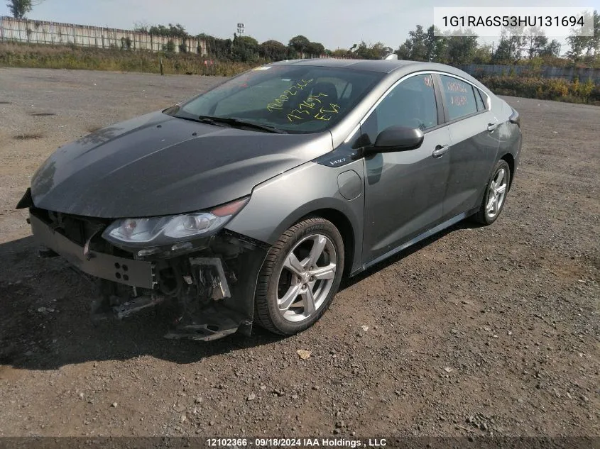 2017 Chevrolet Volt Lt VIN: 1G1RA6S53HU131694 Lot: 12102366