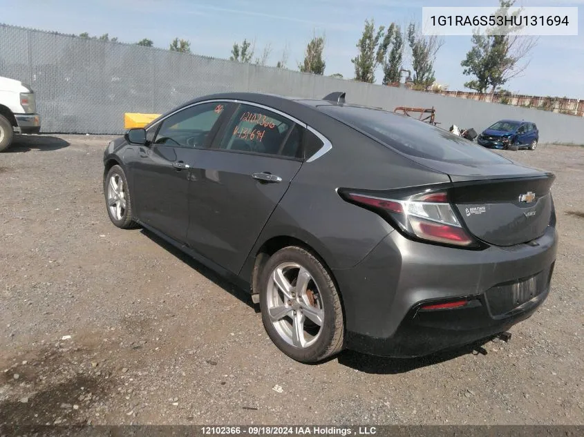 2017 Chevrolet Volt Lt VIN: 1G1RA6S53HU131694 Lot: 12102366