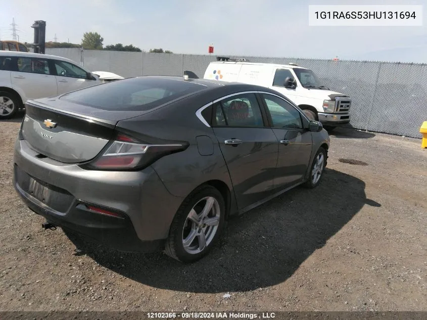 2017 Chevrolet Volt Lt VIN: 1G1RA6S53HU131694 Lot: 12102366