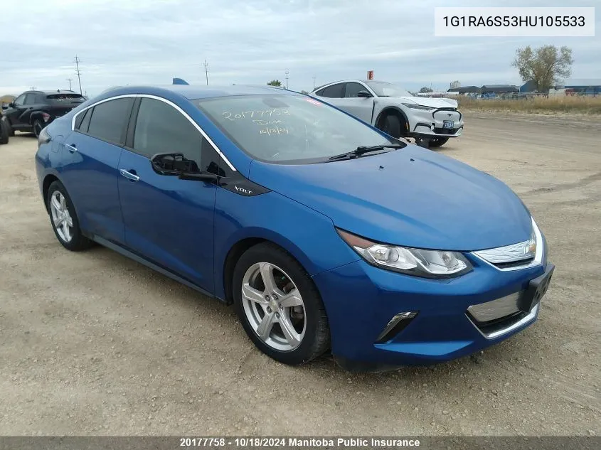 2017 Chevrolet Volt Lt VIN: 1G1RA6S53HU105533 Lot: 20177758