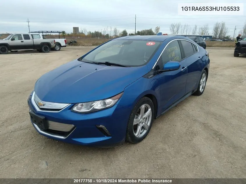 2017 Chevrolet Volt Lt VIN: 1G1RA6S53HU105533 Lot: 20177758