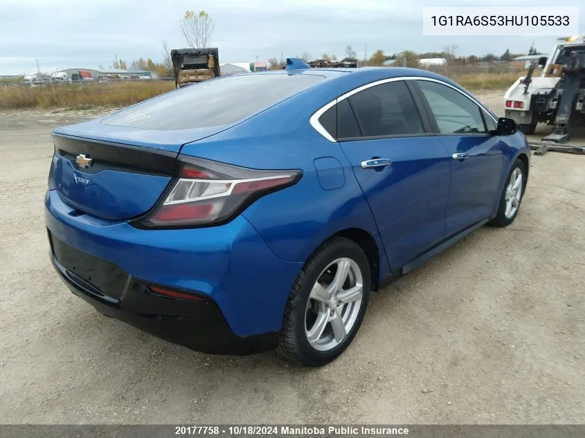 2017 Chevrolet Volt Lt VIN: 1G1RA6S53HU105533 Lot: 20177758