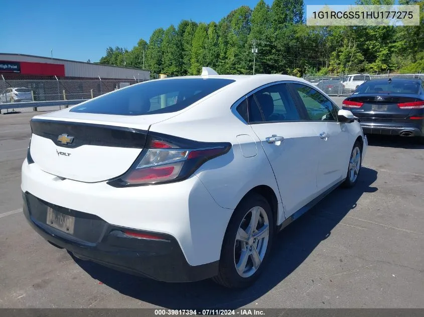 2017 Chevrolet Volt Lt VIN: 1G1RC6S51HU177275 Lot: 39817394