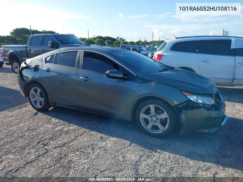 2017 Chevrolet Volt Lt VIN: 1G1RA6S52HU108116 Lot: 40290953