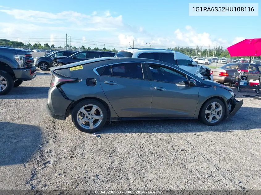 2017 Chevrolet Volt Lt VIN: 1G1RA6S52HU108116 Lot: 40290953