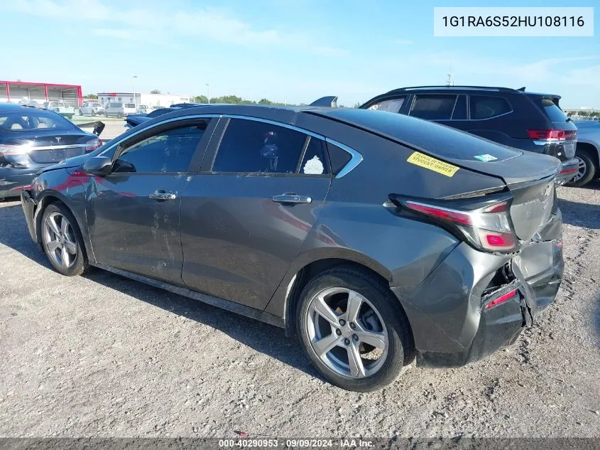 2017 Chevrolet Volt Lt VIN: 1G1RA6S52HU108116 Lot: 40290953