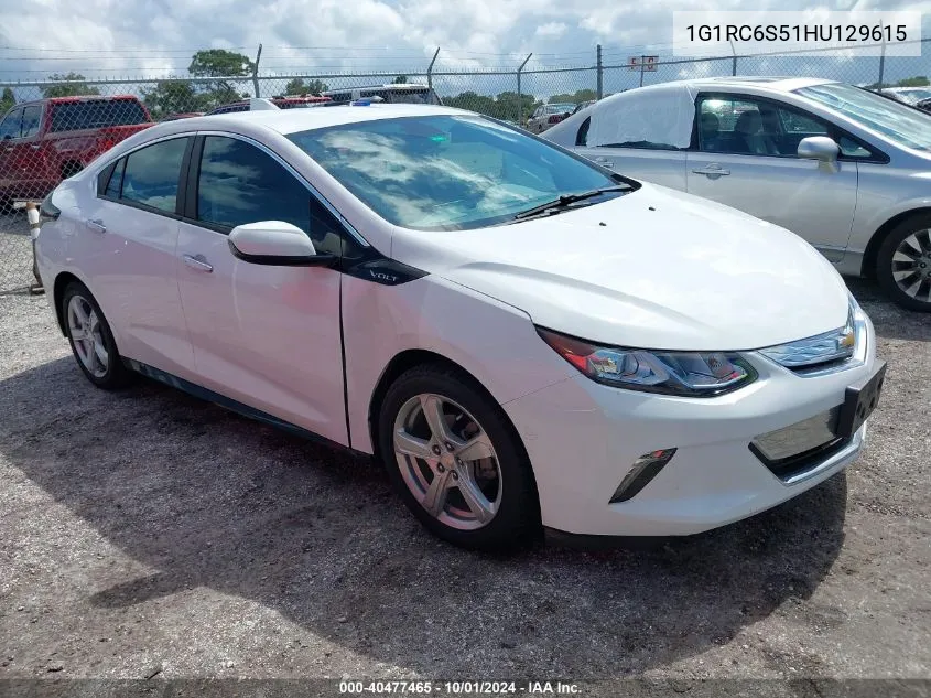 2017 Chevrolet Volt Lt VIN: 1G1RC6S51HU129615 Lot: 40477465