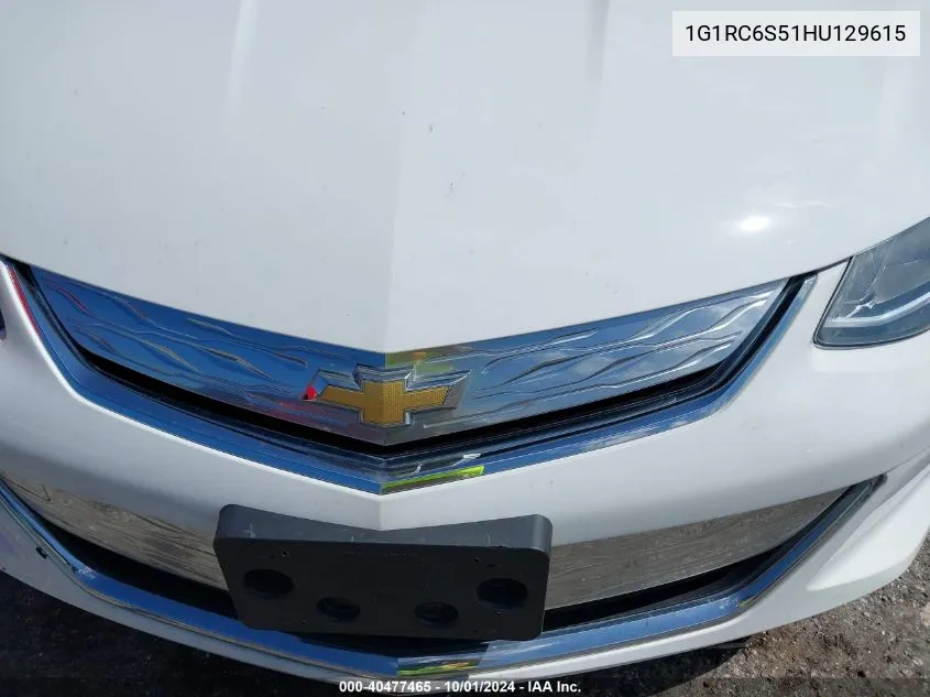 2017 Chevrolet Volt Lt VIN: 1G1RC6S51HU129615 Lot: 40477465