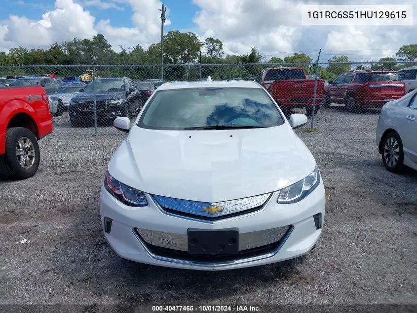 2017 Chevrolet Volt Lt VIN: 1G1RC6S51HU129615 Lot: 40477465