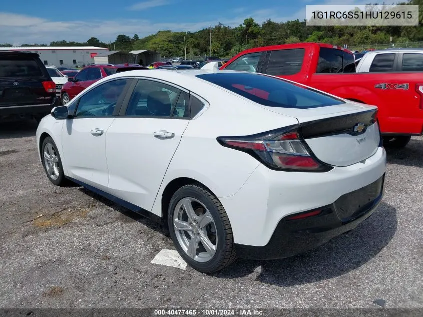 2017 Chevrolet Volt Lt VIN: 1G1RC6S51HU129615 Lot: 40477465