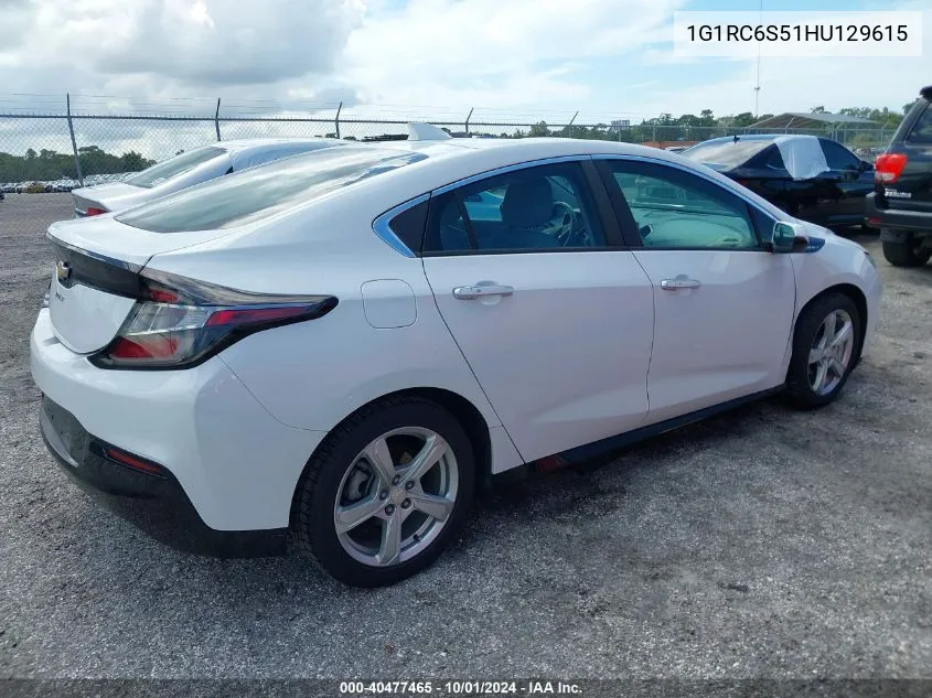 2017 Chevrolet Volt Lt VIN: 1G1RC6S51HU129615 Lot: 40477465