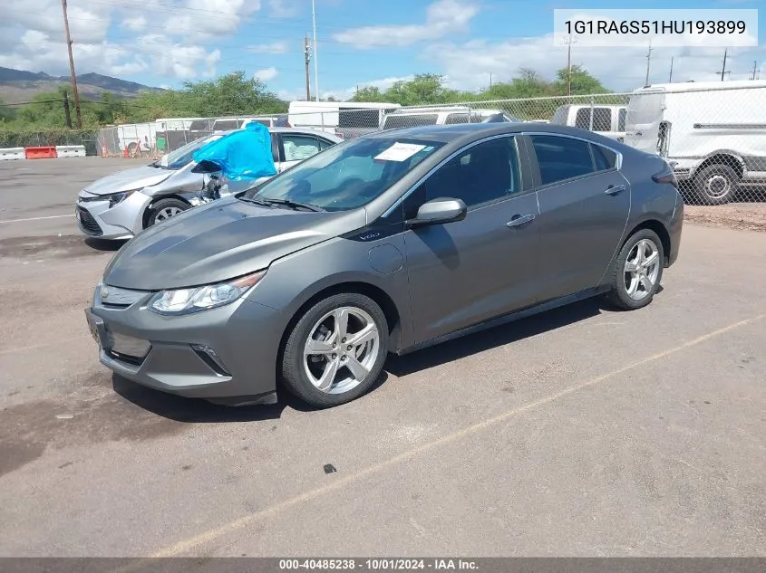 2017 Chevrolet Volt Lt VIN: 1G1RA6S51HU193899 Lot: 40485238