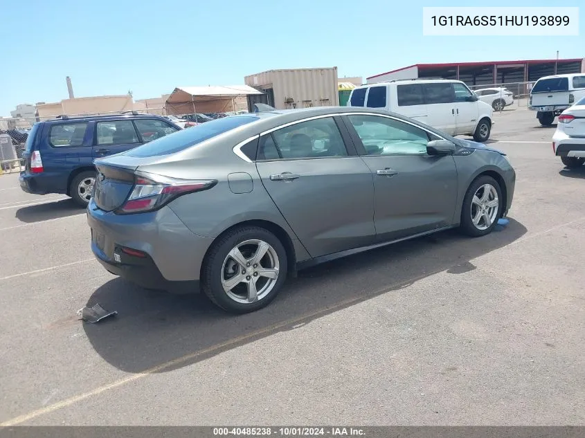 2017 Chevrolet Volt Lt VIN: 1G1RA6S51HU193899 Lot: 40485238