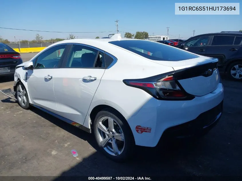 2017 Chevrolet Volt Lt VIN: 1G1RC6S51HU173694 Lot: 40499587