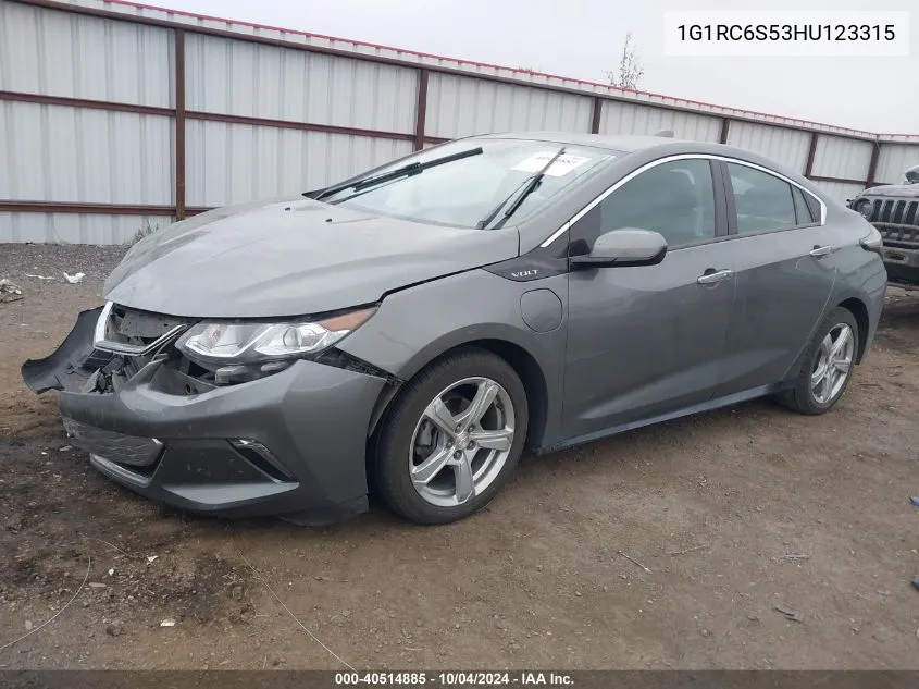 2017 Chevrolet Volt Lt VIN: 1G1RC6S53HU123315 Lot: 40514885