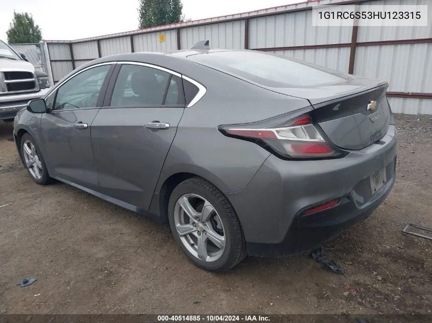 2017 Chevrolet Volt Lt VIN: 1G1RC6S53HU123315 Lot: 40514885