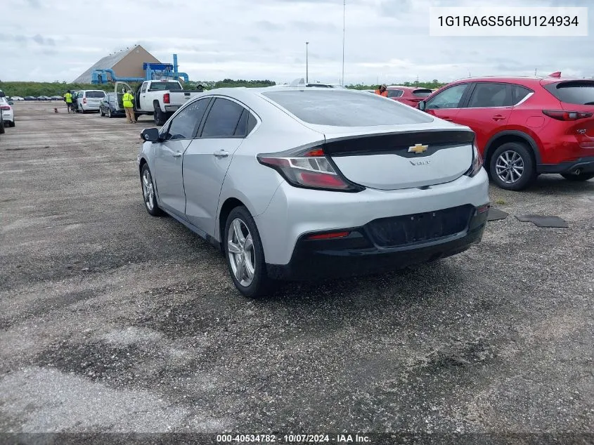 2017 Chevrolet Volt Lt VIN: 1G1RA6S56HU124934 Lot: 40534782