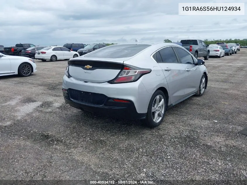 2017 Chevrolet Volt Lt VIN: 1G1RA6S56HU124934 Lot: 40534782