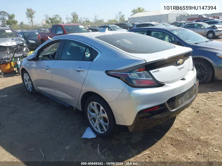 2017 Chevrolet Volt Premier VIN: 1G1RB6S59HU147394 Lot: 40549343