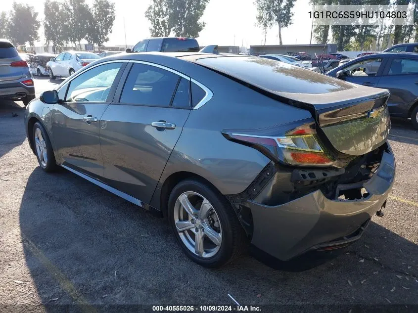 2017 Chevrolet Volt Lt VIN: 1G1RC6S59HU104803 Lot: 40555026