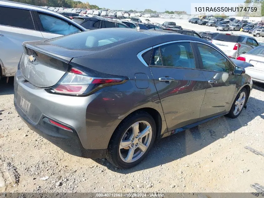 2017 Chevrolet Volt Lt VIN: 1G1RA6S50HU174759 Lot: 40712863