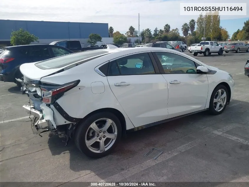 2017 Chevrolet Volt Lt VIN: 1G1RC6S55HU116494 Lot: 40720628