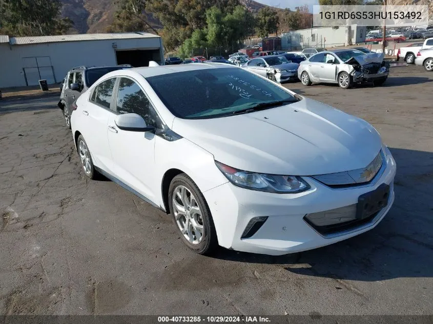 2017 Chevrolet Volt Premier VIN: 1G1RD6S53HU153492 Lot: 40733285