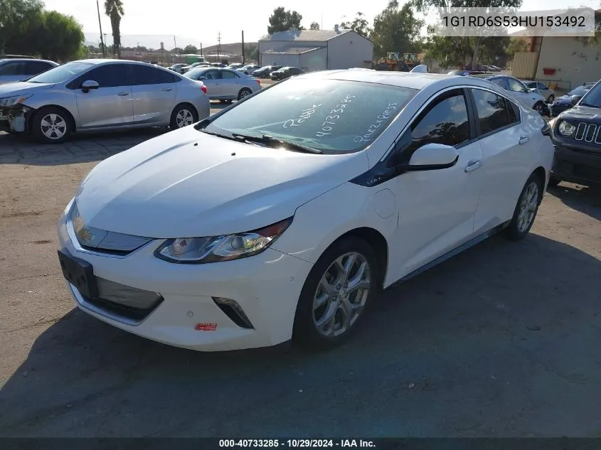 2017 Chevrolet Volt Premier VIN: 1G1RD6S53HU153492 Lot: 40733285