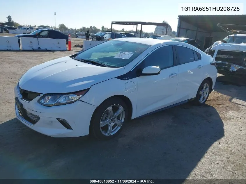 2017 Chevrolet Volt Lt VIN: 1G1RA6S51HU208725 Lot: 40810952