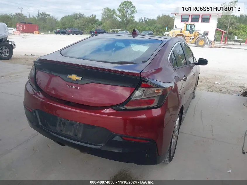 2017 Chevrolet Volt Lt VIN: 1G1RC6S51HU180113 Lot: 40874858