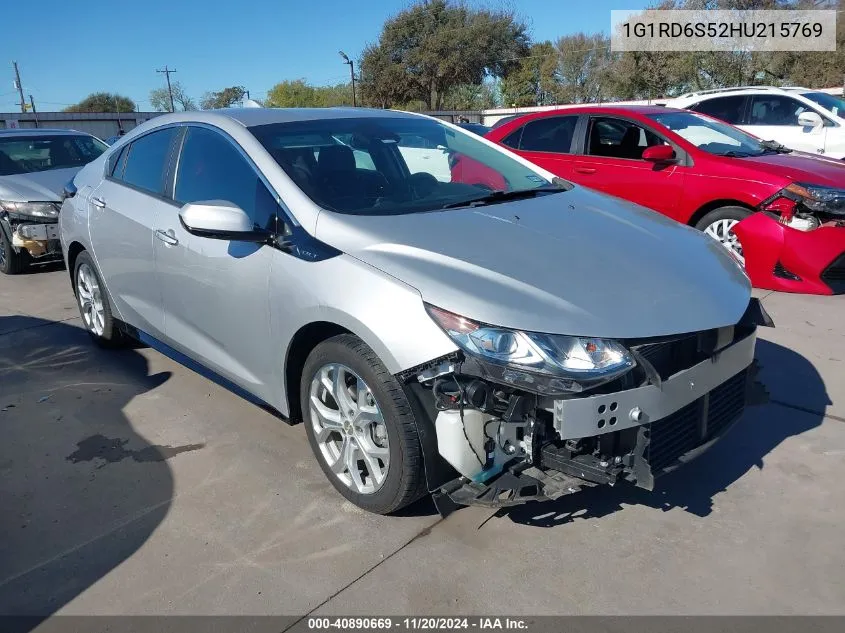 2017 Chevrolet Volt Premier VIN: 1G1RD6S52HU215769 Lot: 40890669