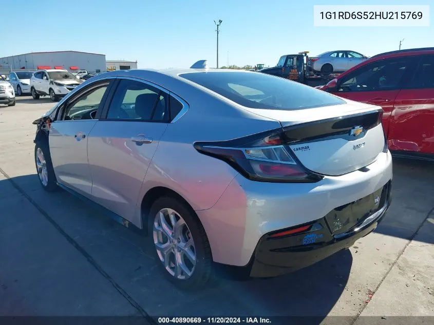 2017 Chevrolet Volt Premier VIN: 1G1RD6S52HU215769 Lot: 40890669