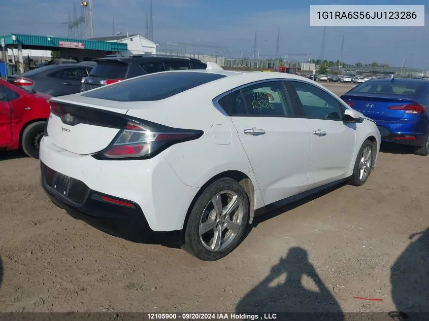 2018 Chevrolet Volt Lt VIN: 1G1RA6S56JU123286 Lot: 12105900