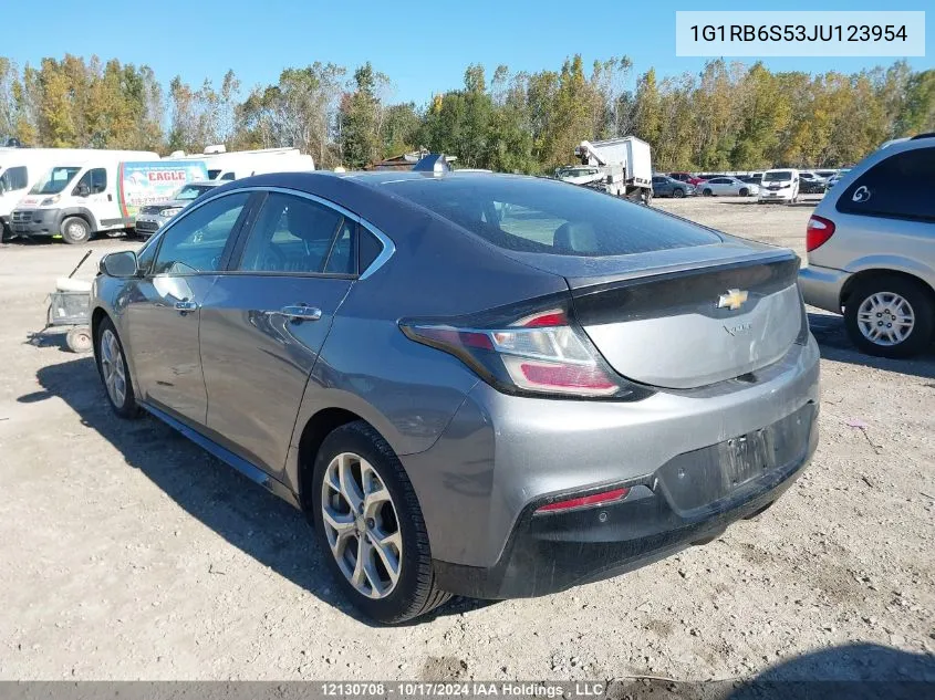 2018 Chevrolet Volt VIN: 1G1RB6S53JU123954 Lot: 12130708