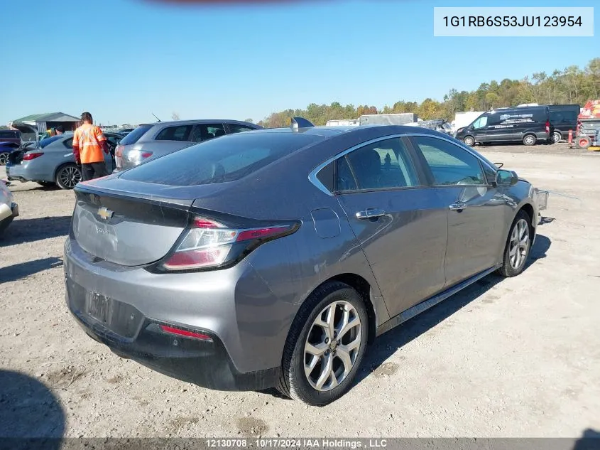 2018 Chevrolet Volt VIN: 1G1RB6S53JU123954 Lot: 12130708