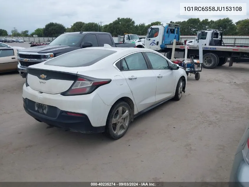 2018 Chevrolet Volt Lt VIN: 1G1RC6S58JU153108 Lot: 40235274