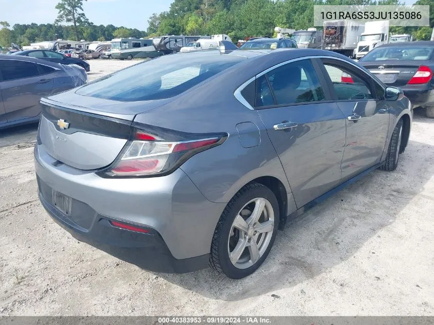 2018 Chevrolet Volt Lt VIN: 1G1RA6S53JU135086 Lot: 40383953