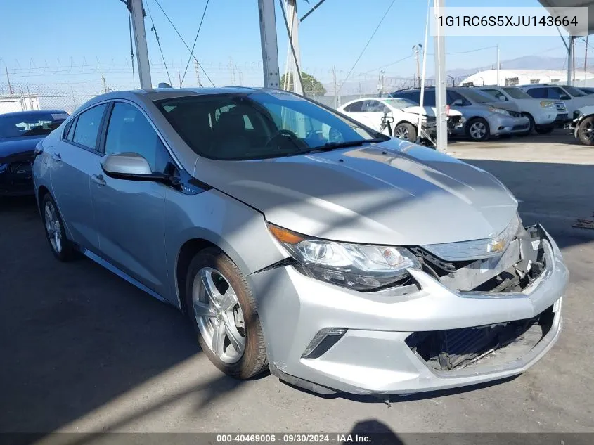 2018 Chevrolet Volt Lt VIN: 1G1RC6S5XJU143664 Lot: 40469006