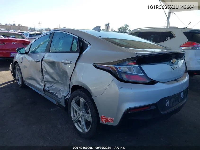 2018 Chevrolet Volt Lt VIN: 1G1RC6S5XJU143664 Lot: 40469006