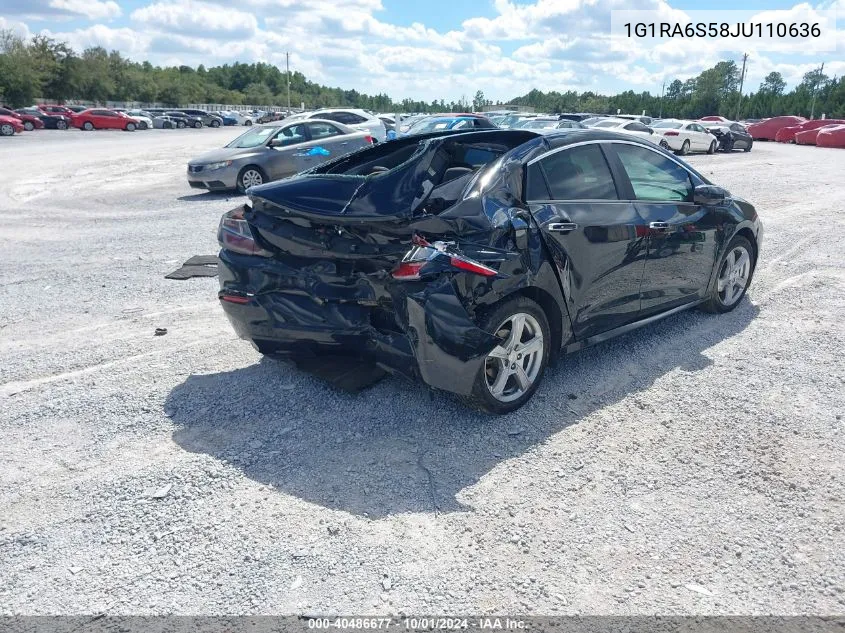 2018 Chevrolet Volt Lt VIN: 1G1RA6S58JU110636 Lot: 40486677