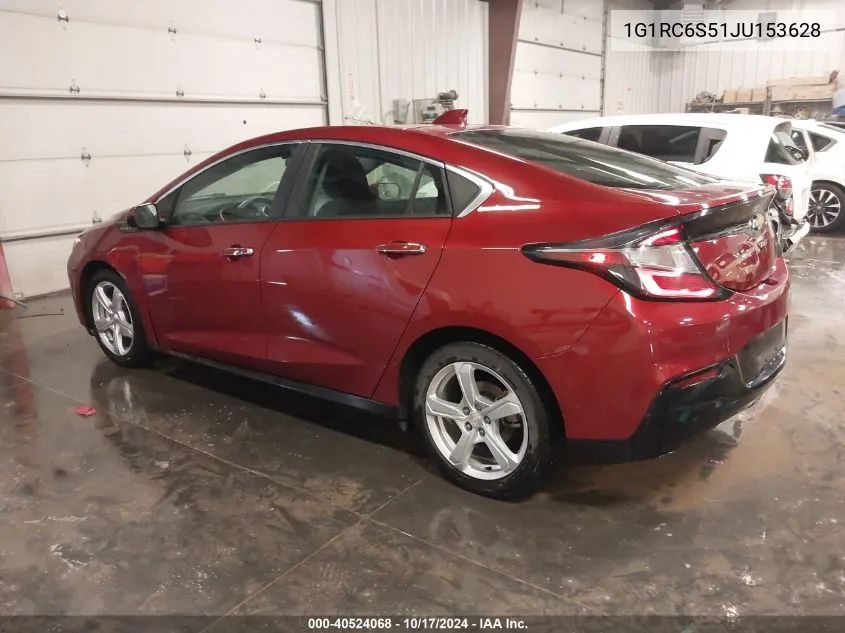 2018 Chevrolet Volt Lt VIN: 1G1RC6S51JU153628 Lot: 40524068