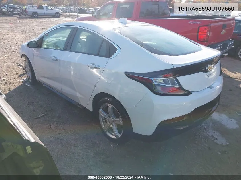 2018 Chevrolet Volt Lt VIN: 1G1RA6S59JU107650 Lot: 40662556